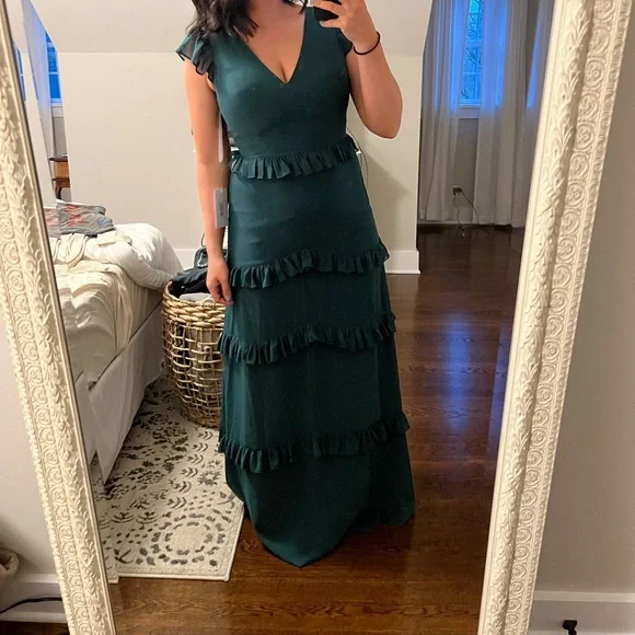 sachin and babi light blue dress Revelry | Dresses | Bridesmaid Revelry Emerald Green Amelia Chiffon Dress  Size